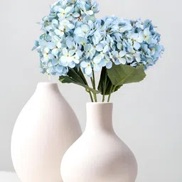 THE HOME CO. Blue & White Hydrangea Artificial Flower With Pot-23