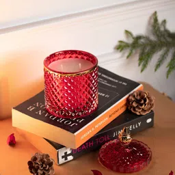 Dhrohar Red Scented Arabian Mystique Sandal Rose Jar Candle-6