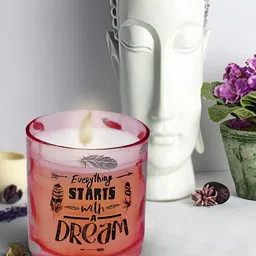 Kookee Red and White Wax Scented Candle in Glass Jar-28
