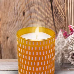 Kookee Yellow Soy Wax Scented Lead-Free Wick Candle Jar-image-2