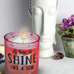 Kookee Red and White Wax Scented Candle in Glass Jar-27
