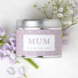Aromatic Fables Violet & White MUM Wishes Printed Scented Tin Jar Candle-image-34
