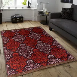 ZESTURE Orange Abstract Printed Carpet-13