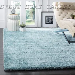 IMRA CARPET Blue Shaggy Rectangular Carpet-picture-34