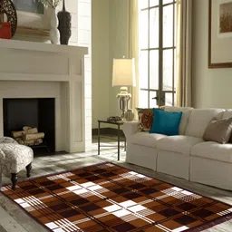 ZESTURE Brown Geometric Printed Carpet-22