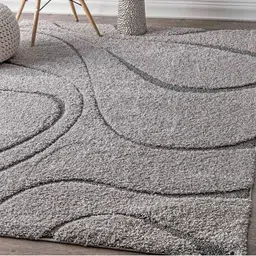 IMRA CARPET Grey Geometric Shaggy Carpet-picture-19