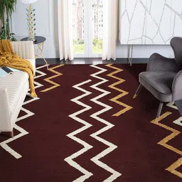 saraswatii global Red & White Printed Rectangular Carpet image 1