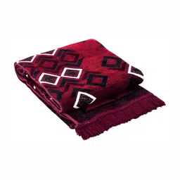 ZESTURE Maroon Abstract Printed Carpet image 2