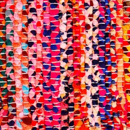 HANDICRAFT PALACE  Red & Pink Braided Cotton Rectangular Carpet image 2
