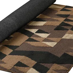Saral Home Brown & Black Geometric Printed Cotton Rectangular Carpet image 3