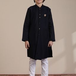 Manyavar Boys Regular Kurta with Trousers-image-18