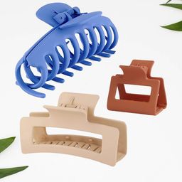 FIMBUL Women Set of 3 Matte Hair Claw Clip-23