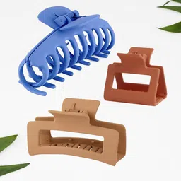 FIMBUL Women Set of 3 Matte Hair Claw Clip-21