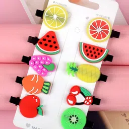 Pinapes Unisex Red & Green Set of 10 Embellished Alligator Hair Clip-12