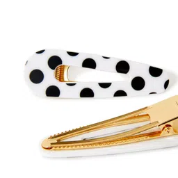 Accessorize Women Set of 2 White Polka Dot Hair Clips image 2