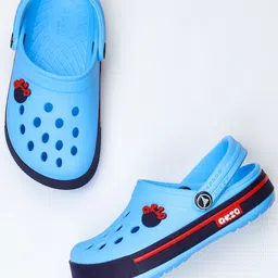 ABROS Unisex Kids Blue & Red Rubber Clogs-47