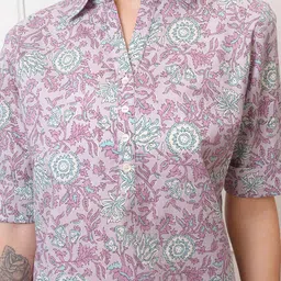 Vishudh Floral Printed Cotton Tunic With Trouser image 2