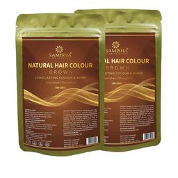 SAMISHA Set of 2 Natural Hair Color For Long Lasting Color & Shine 100g Each - Brown-16