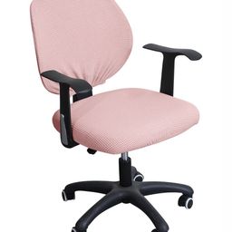 HOKIPO Pink Jacquard Stretchable Computer Desk Rotating Chair Seat Cover-5