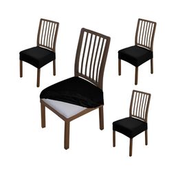 HOKIPO 4 Pieces Black Self Design Comfortable Chair Covers-image-83