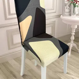 HOUSE OF QUIRK 2-Pieces Black & Brown Printed Stretchable Chair Covers-image-16