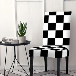 Cortina Black & White Checked Chair Cover-image-42