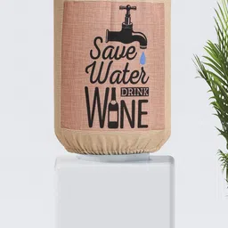 SWAYAM Beige & Black Digital Printed Water Dispenser Cover-56