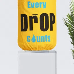 SWAYAM Yellow & Black Printed Cotton Water Dispenser Cover-51