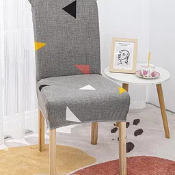 HOUSE OF QUIRK Grey Printed Removable Chair Cover-image-57