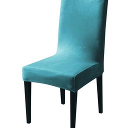 HOKIPO Turquoise Blue 200 GSM Velvet Chair Cover-image-99