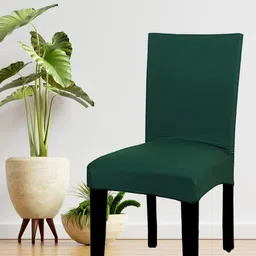 HOUSE OF QUIRK Single Green Solid Removable Chair Cover-image-87