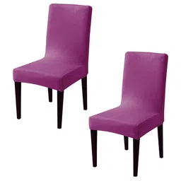 HOKIPO Purple 2 Pieces 200 GSM Velvet Chair Covers-image-89