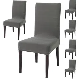 HOKIPO Grey 6 Pieces Dining Chair Covers-image-98