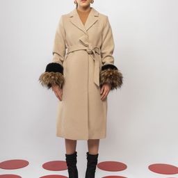 Heart Up My Sleeves Notched Lapel Long Sleeves Faux Fur Trim Longline Overcoat-picture-54