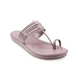 Mochi Women Lavender Embellished Leather Ethnic One Toe Flats with Laser Cuts-image-67