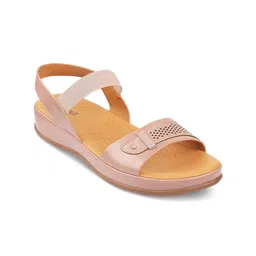 PEPPER Textured Open Toe Flats With Backstrap-2