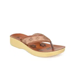 Ajanta Printed Laser Cuts Open Toe Flats-47