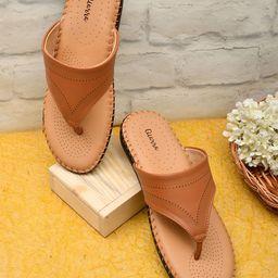 Ajanta Tan Textured Comfort Heels with Laser Cuts-image-55