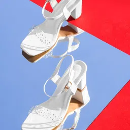 Try Me Embellished Open Toe Backstrap Block Heels-16