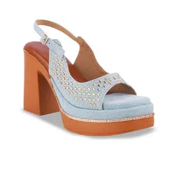 Try Me Textured Platform Heeled Peep Toes with Laser Cuts image 2