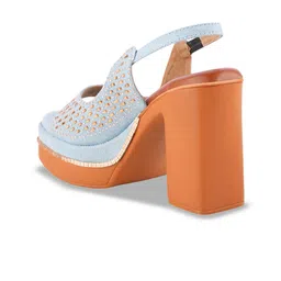 Try Me Textured Platform Heeled Peep Toes with Laser Cuts image 3
