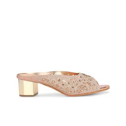 CLOG LONDON Embellished Block Peep Toes With Laser Cuts image 4