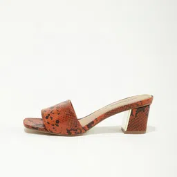 LULU & SKY Printed Open Toe Block Heels image 3