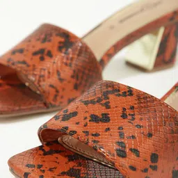 LULU & SKY Printed Open Toe Block Heels image 5
