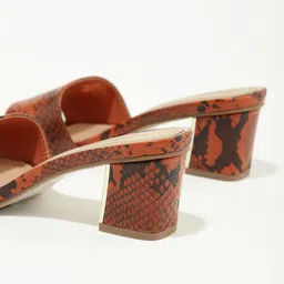 LULU & SKY Printed Open Toe Block Heels image 2
