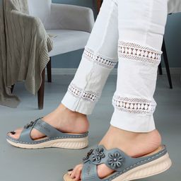 XE Looks Perforated Embellished Doctor Ortho Lightweight Open Toe Flats-53