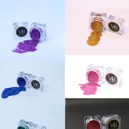 Veoni BELLE Set Of 6 Holographic Ultra Fine Iridescent Laser Glitter Powder - Dark shades-32
