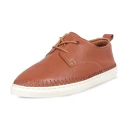 Hidesign Men Tan Textured Leather Derbys-picture-12
