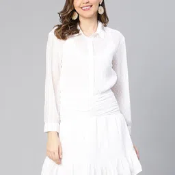 Oxolloxo Dobby Weave Shirt Dress-image-39