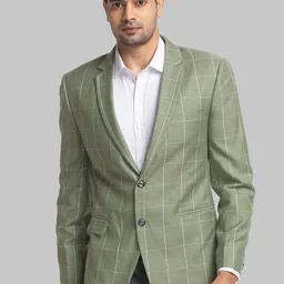Park Avenue Checked Super Slim-Fit Single Breasted Blazers-picture-21